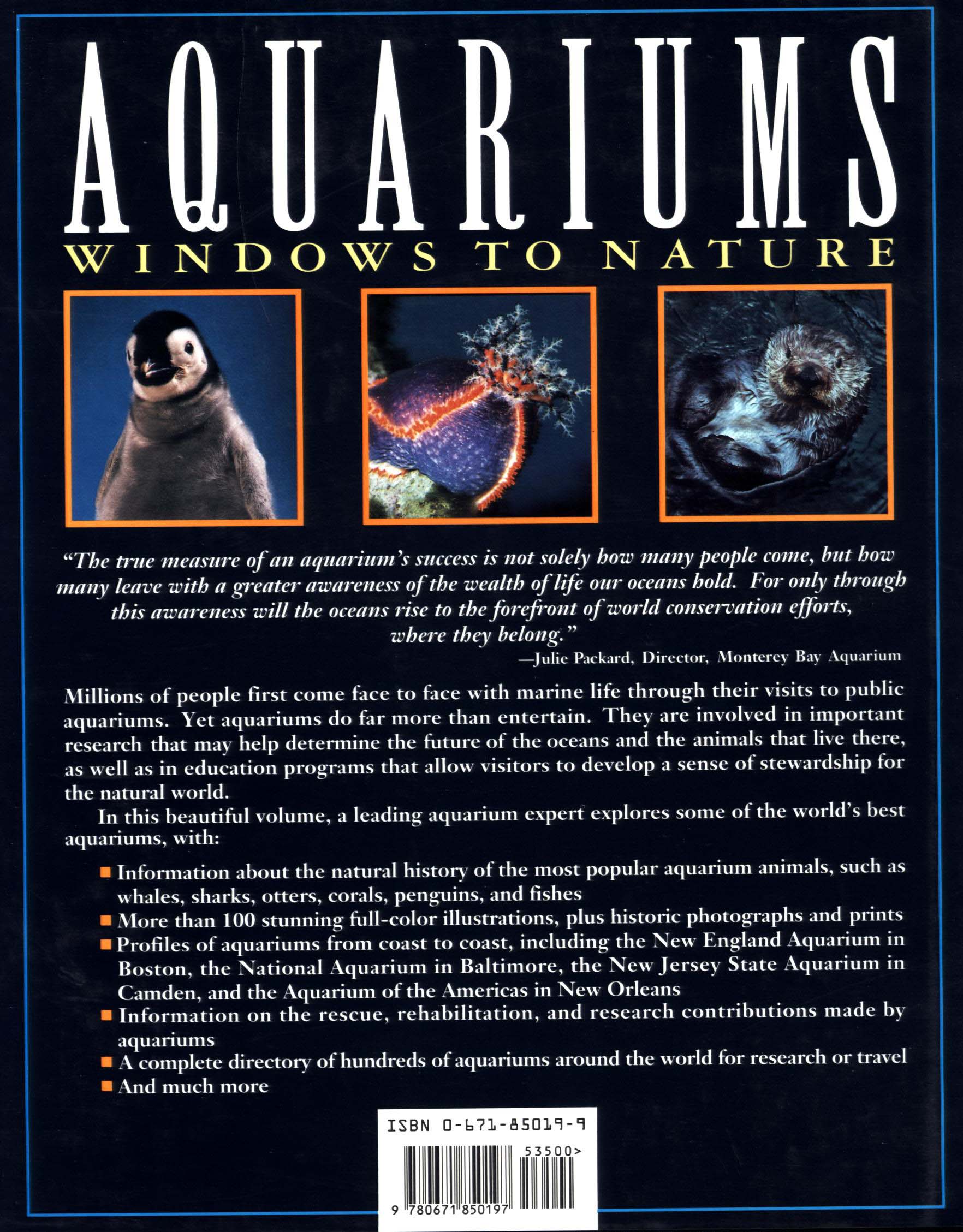 AQUARIUMS: windows to nature. sisc3706 backcover